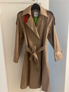 Sam Edelman Khaki Trench Coat with Tie Belt